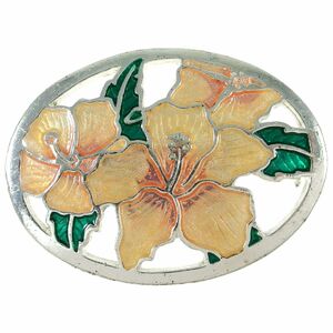 A777* Vintage brooch * flower motif * enamel paint *