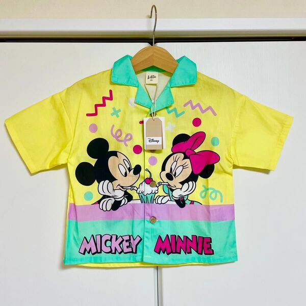 【新品タグ付き】LITTC ディズニー パネル 柄シャツ 90㎝