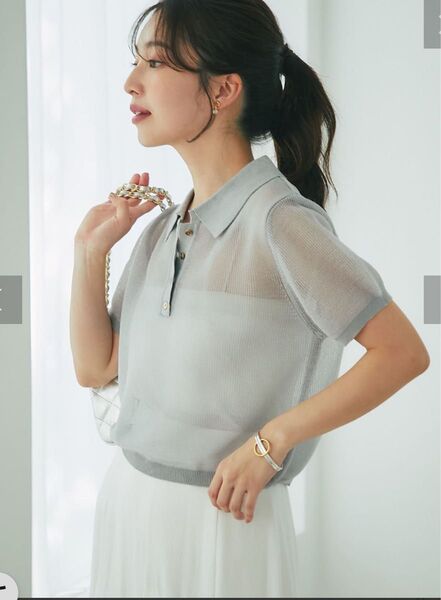 La boutique BonBon ラブティックボンボンシアー片畔ポロニット シルバー