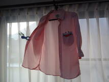 UP STARTのドレスシャツ（M)ピンク!。_画像7