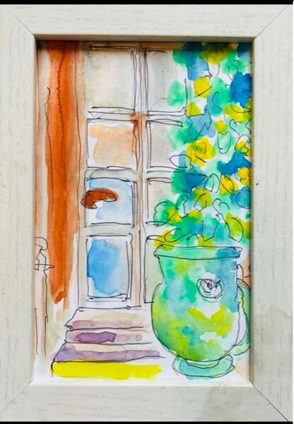 ドローイング水彩アクリル絵画原画抽象画