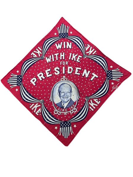 50s大判バンダナ アイゼンハワー大統領 デカ象 ビンテージFASTCOLOR バンダナ