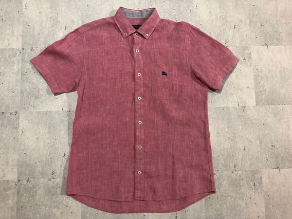 美品 2 BURBERRY BLACK LABEL 半袖シャツ ピンク