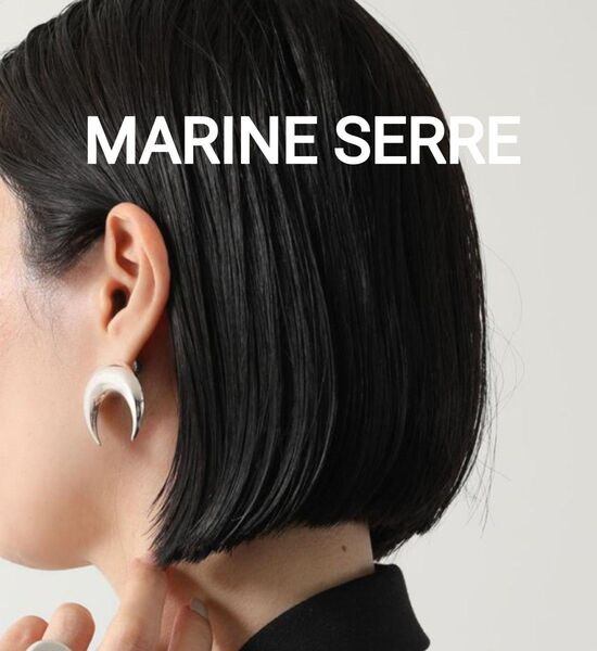 2024 AW ほぼ未使用 REGENERATED SINGLE TIN MOON STUD EARRING☆ 片耳 マリーンセル