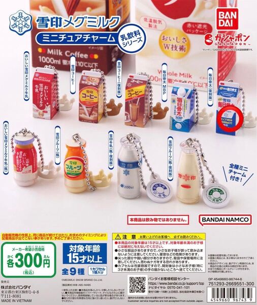 雪印メグミルク ミニチュアチャーム 乳飲料シリーズ 毎日骨太(復刻版)