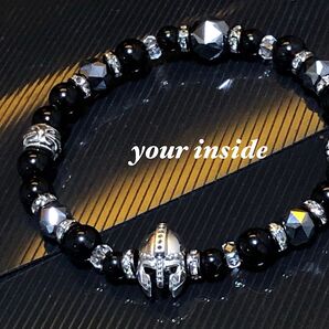 スパルタン テラヘルツ鉱石 ブラックオニキス 天然石ブレスレット