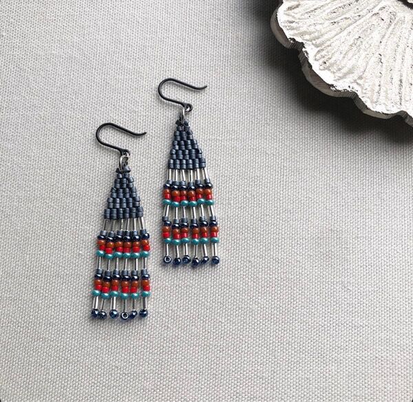No.447・BeadsWorkピアス・フックピアス・イヤリング・ネコポス発送・3点25%OFF☆