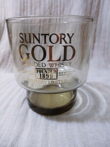 超激レア　サントリー　ゴールド　SUNTORY GOLD　大型ロックグラス　淡いアンバー　昭和レトロ