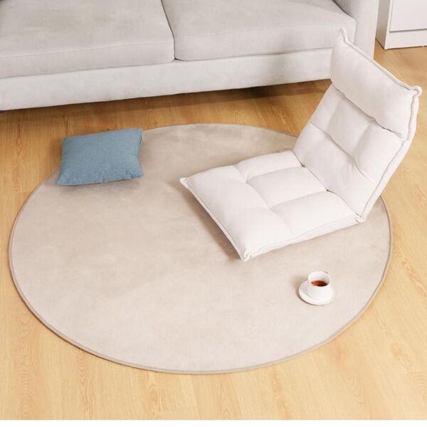 FLEXISPOT ラグ カーペット RUG3 円型ラグ 洗える 洗濯機ok滑り止め付め 直径150cm (ベージュ)
