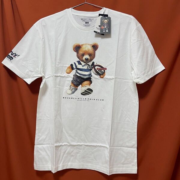 【新品】44(XL位) Tシャツ くま ベア 白 ビバリーヒルズポロクラブ Beverly Hills Polo