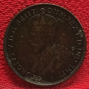 【Eco本舗】1916 King George V Australian Penny オーストラリア連邦 ミント：カルカッタ ブロンズ コイン 古銭 アンティーク 銅貨 [w-07]