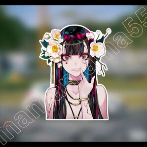 ステッカーNo.XXX-2 15.5cm×11.68cm PC 車 バイク デカール 防水 かわいい 可愛い シール 女の子 アニメ 触るな危険 目がギラギラ 融合体