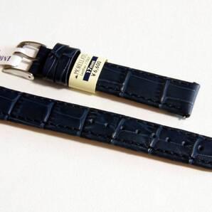 《送料サービス》 ラグ幅 17mm カーフ(アリゲーター型押) モレラート ボーレ ダークブルー クリッカー仕様