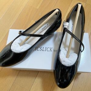 新品 15950円 晴雨兼用 本革 ビーインタレスト CHICSLICK by.enchanted ブラックパンプス