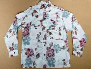 USL22 Surf line M long sleeve aloha shirt floral print USA made SURF LINE