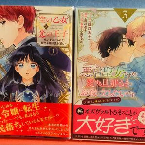 空の乙女と光の王子1巻、悪虐聖女ですが、愛する旦那さまのお役に立ちたい 3巻 ★コミック2冊セット