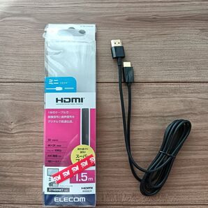 エレコム mini HDMI ケーブル 1.5m 4K×2K対応 スーパースリム ブラック DH-HD14SSM15BK