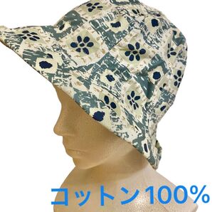 【未使用】ジャスミシルク バケットハット レディース 花柄 可愛 帽子 バケット コットン100%