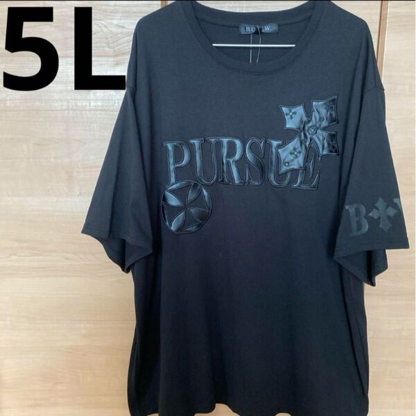 メンズ オーバーサイズ Tシャツ 5L 十字架 刺繍