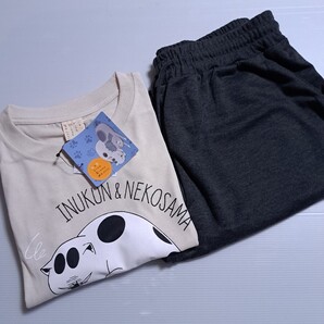 新品未使用 メンズ 犬と猫どっちも飼ってると毎日たのしい 3L 半袖Tシャツ ルームウェア パジャマ ハーフパンツ 即決送料無料 B2