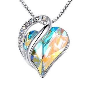 ハート 水晶 ネックレス ペンダント