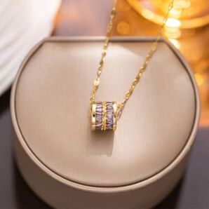 リング ネックレス 水晶 紫