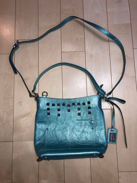 ペレボルサ PELLE BORSA ブルー 美品 レディース ショルダーバッグ 青