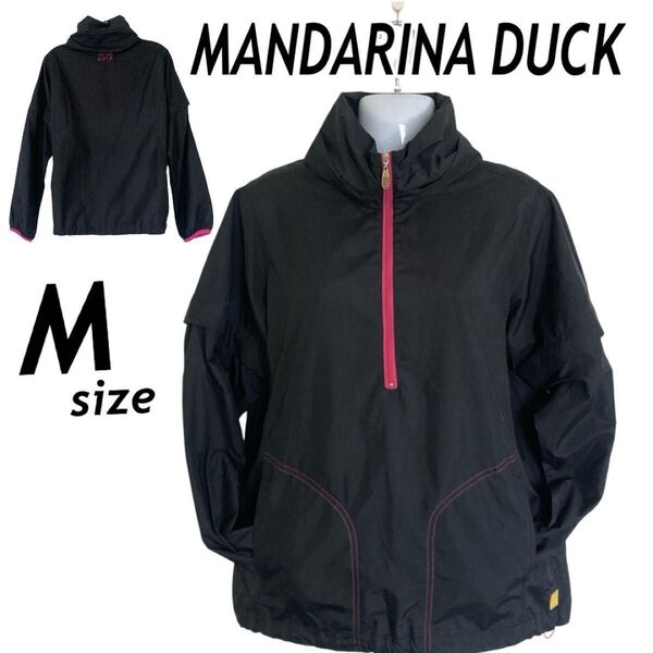 MANDARINA DUCK マンダリナダック ゴルフ レディース ブルオーバージャケット ハーフジップ 袖取り外可 (Y24)