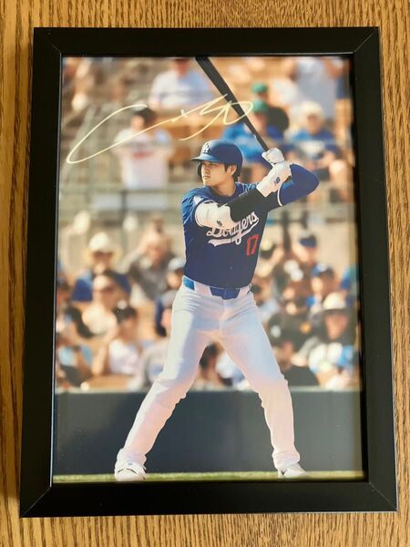 大谷翔平 プリントサインフォト 2Lサイズ 額付き 2024 ロサンゼルス ドジャース