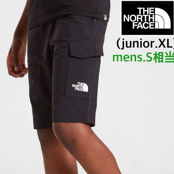 【海外限定】TNF ショート カーゴパンツ メンズ ジュニア ブラック 170