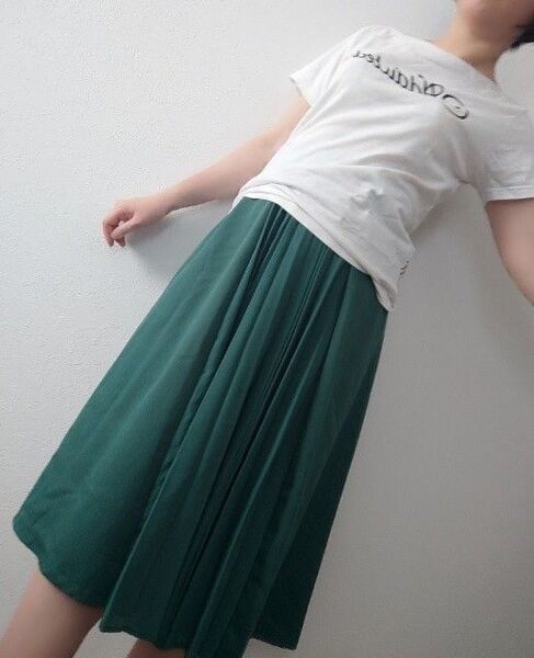 スカート 緑 グリーン プリーツ サイズМ