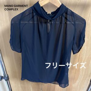 半袖カットソー MANO GARMENT COMPLEX ネイビー フリーサイズ