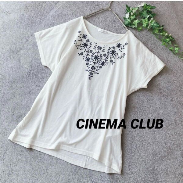 3927【CINEMA CLUB】花柄プリントシャツ(M)カジュアル オフホワイト 普段使い デイリー 大人可愛い