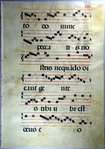 1550'イタリア グレゴリオ聖歌 羊皮紙 手稿 交唱聖歌集3枚_画像5