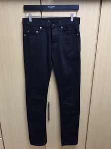 正規 18SS SAINT LAURENT PARIS サンローラン パリ エディスリマン D14 M/SL- LW ストレッチ スリム ローウエスト デニムパンツ 27