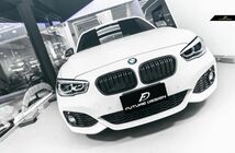 ★BMW F20 1シリーズ後期LCI用 Mパフォーマンスタイプ艶黒ブラックキドニーグリルセット/センターグリル/PERFORMANCE/CROSS CARBON/Mルック_画像4