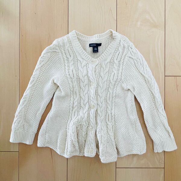 ナチュラルカラー GAPベビー 18-24month カーディガン ニット 長袖 アイボリー