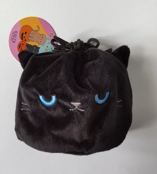 カルディ ねこちゃん巾着 黒 1個