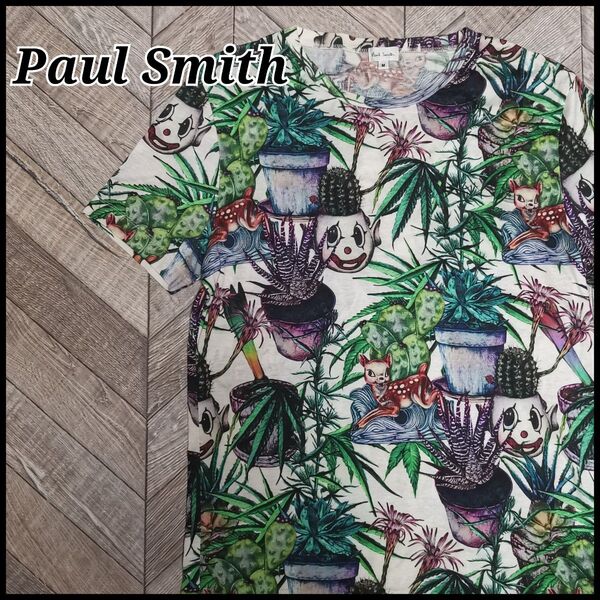 ポールスミス Paul Smith tシャツ 半袖 ピエロ サボテン 総柄