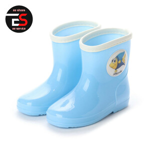 * new goods *[JWQ01_BLUE_15.0] Kids rain boots character badge attaching removal possibility middle . attaching 