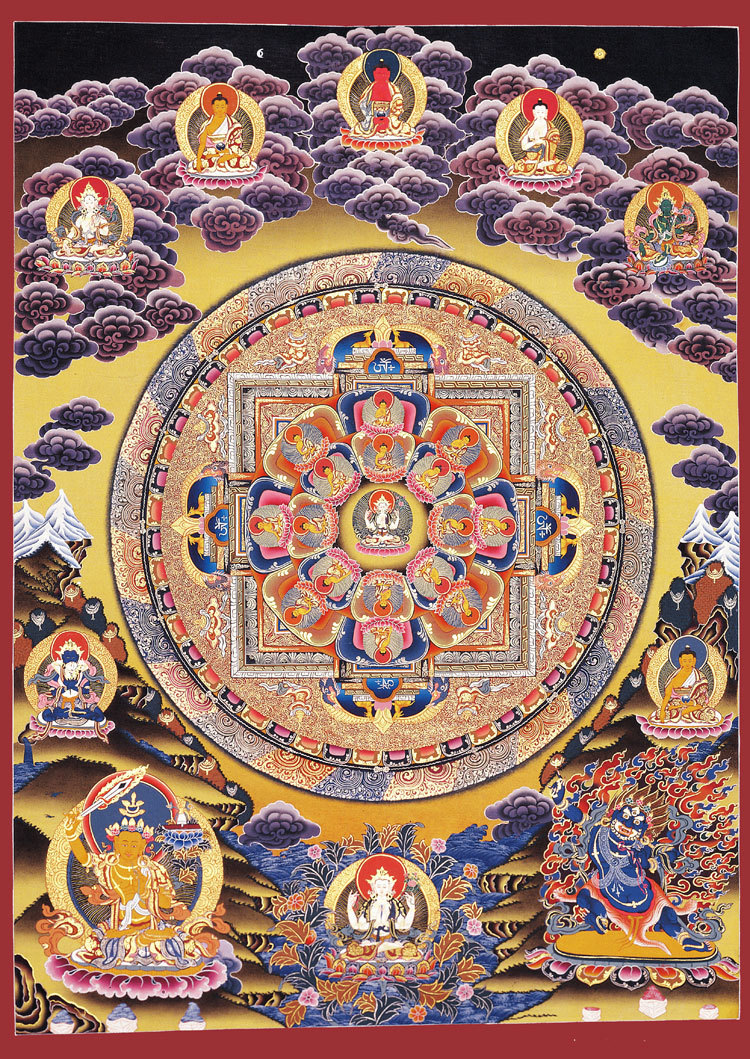 Mandala Budismo Tibetano A4 tamaño: 297 x 210mm Pintura budista, obra de arte, cuadro, otros