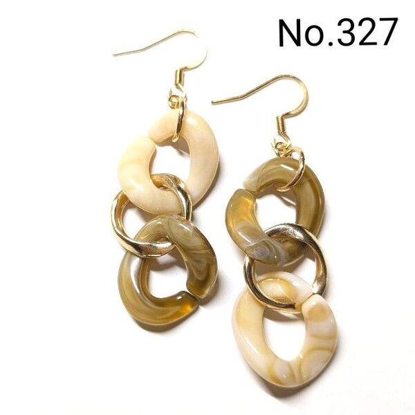 No.327 ハンドメイドピアス イヤリング 樹脂ピアス アクリルチェーン アクセサリー