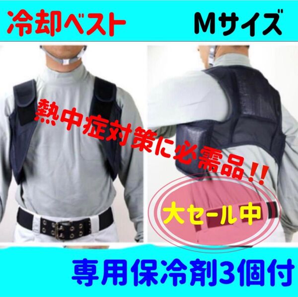 新品未使用 熱中対策 保冷剤ベスト 冷却ベスト アイスパック3個付 Mサイズ