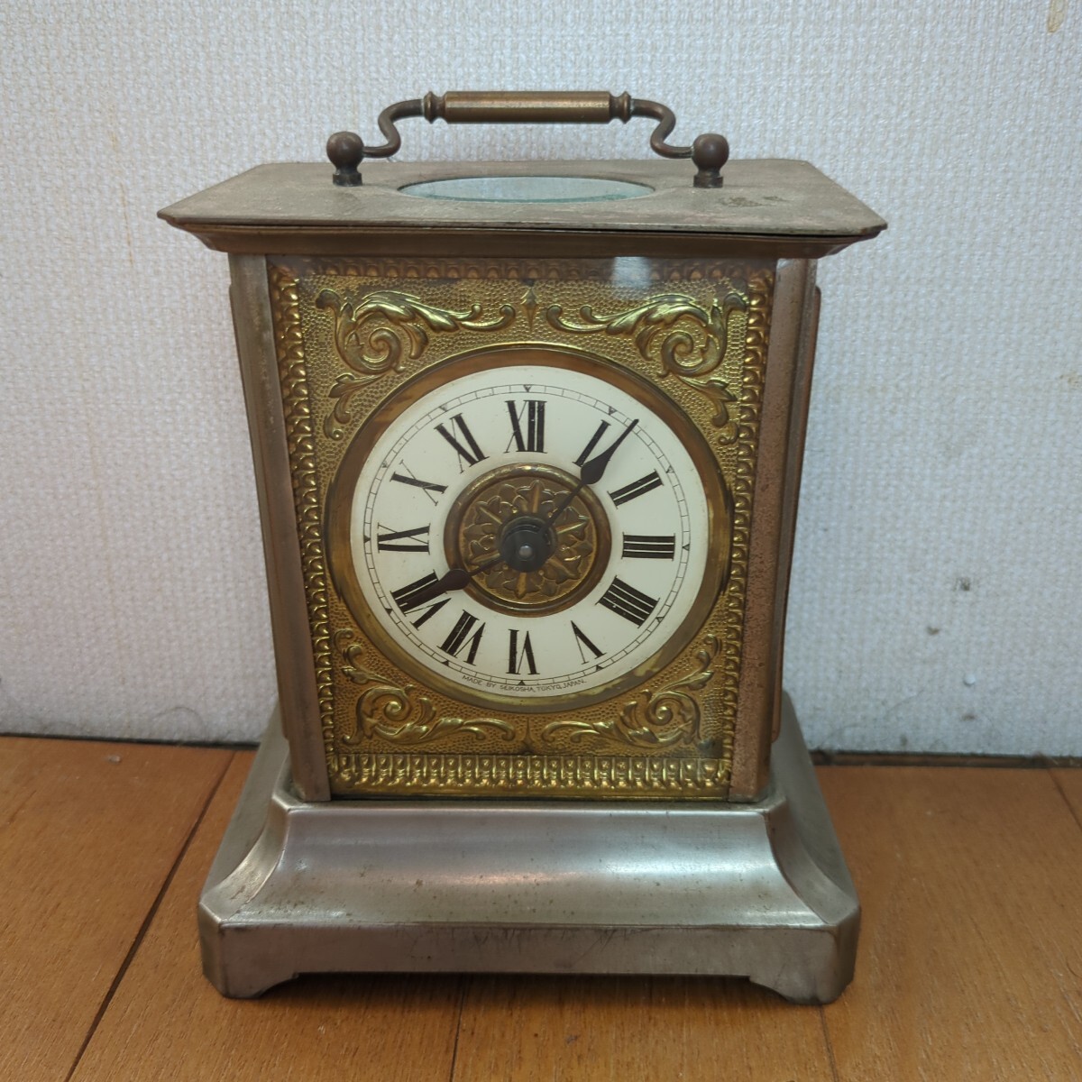 ◇ セイコー カレンダー付き 枕時計 置時計 完動品 ホーロー文字 ◇ セイコー カレンダー付き 枕時計 置時計 完動品 ホーロー文字
