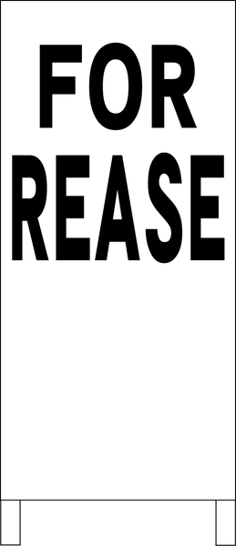 シンプルＡ型スタンド看板「FOR REASE（黒）」【不動産】全長１ｍ・屋外可
