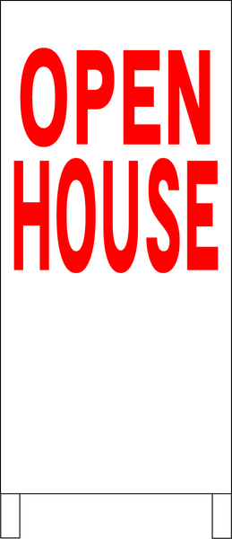シンプルＡ型スタンド看板「OPEN HOUSE（赤）」【不動産】全長１ｍ・屋外可