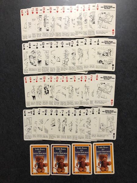 トランプ カード ゲーム trump playing cards テディベア ベルギー製 ユニーク おもしろグッズ 2組セット