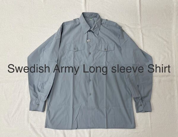 実物 スウェーデン軍 長袖 シャツ メンズ L XL ブルー グレーM59ビンテージM90スリーピング RAFシャルべCharvet エアフォースPCU PCS M653