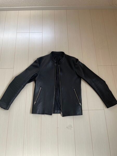 美品ラムレザーLIDnM シングルライダース ジャケット リドム 羊革