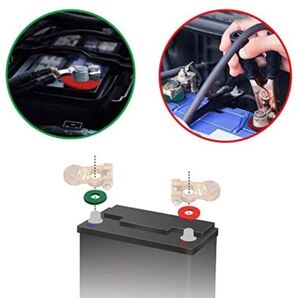 バッテリーターミナル 腐食防止ワッシャー 赤 緑 計2個 ファイバープロテクター